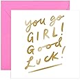 Old English Co. Friend Encouragement Card - 'You Go Girl' Good Luck Card for University, College, Exams - New Job Farwell Leaving Card for Female Colleague | Blank Inside with Envelope