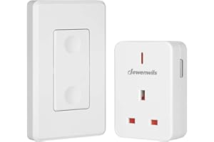 DEWENWILS Remote Control Plug Socket, 13A/3120W Heavy Duty Wireless Light Switch, 30m/100ft Long Range, Programmable, CE and RoHS Listed, 1 Pack Sockets and 1 Remote
