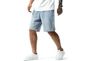 LuminBlaze Baggy Jeans Shorts Herren Loose Fit Vintage Weite Beinform Jorts Y2K Streetwear Hip Hop Casual Denim Shorts