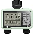 Yomile Sprinkler Timer, Programmable Water Timer with Rain Delay/Manual/Child Lock Automatic Irrigation System Hose Timer for Garden Faucet (Dual Outlet) (Light Green)