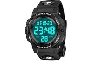 Hikidye Multifunctional Sports Watch for Kids, Waterproof Watch with Alarm Clock LED Backlight Calendar, Birthday Gifts & Toys for 3+ Year Old Boys Girls