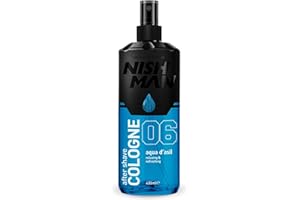 ‎NISHMAN NISHMAN Aftershave Cologne 06 - Aqua D'asil 400ml – Erfrischende Sprüh-Lotion für Herren – Duft von Bergamot, Meeresnoten, Patchouli & Moschus – Herren Kölnisch Wasser