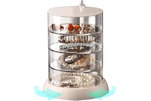Terafeels Acrylic Hair Accessories Organizer Clear 4-Layer for Women Hair Tie Classify Storage by Layer Box Rings Bangles, 6604