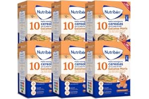 Nutribén 10 Cereales con un toque de Miel y Galletas María | 3600g | Vitaminas y Calcio| Alimento para Bebés a partir de 6 meses | Con Gluten | Sin aceite de palma | Pack 6 uds de 600g