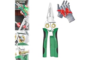 AOSRIOYLT Pelacables Seese, Alicates Pelacables Con Función De Medición De Electricidad, Alicates Pelacables 8 En 1 For Cortar Y Tirar Cables, Tijeras For Raspar Y Prensar Cables Con Prueba De Voltaje(8in1)