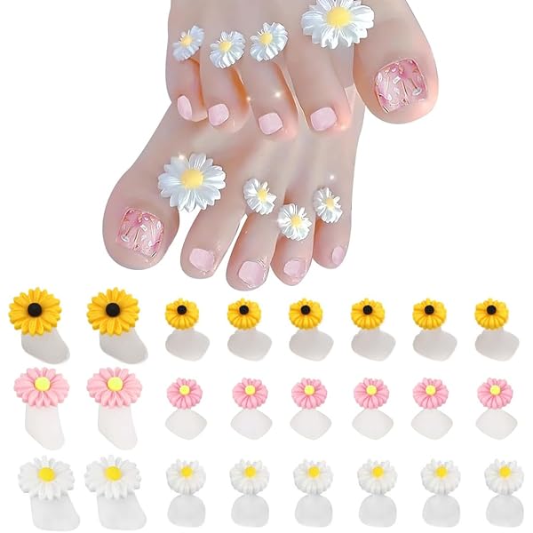 16 Stück Zehentrenner Aus Silikon – Wiederverwendbare Blumen-Muster-Spreizer Für Maniküre & Pediküre