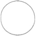 MDFUN Tennis Necklace Graduated 18K White Gold/Yellow Gold Plated | Gradient 3.0-5.0mm Round Cubic Zirconia Cut Faux Diamond 3 Prong Tennis Chain for Women and Men 16-24 inches