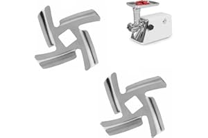 GVIVEJ Fleischwolf Messer, 2 Stück Fleischwolf Cutter, Fleischwolfklinge aus Edelstahl, Fleischmühlen Zubehör für Mixer und Chopper, 5#