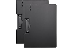 OURUI 2 Stück Klemmbrett A4 mit Deckel, Kunststoff Klemmbretter Dokumenten Organizer für Geschäft, Büro, Schule, Restaurant- Schwarz