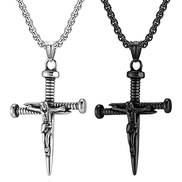 FaithHeart Collier Croix Orthodoxe Russe – Pendentif Jésus Byzantine En Acier Inoxydable 316L, Chaîne Réglable 55-60 Cm, Amulette Protection Spirituelle Avec Boîte Cadeau