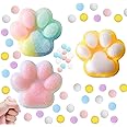 3Pcs Cat Paw Squishy, Taba Squishy, Fufu Squishy,Funny Novelty Cute Animals Stress Relieving Fidget Toy, for Boys Girls Birthday Party Gifts ( Color, Yellow, Pink,Large Size,)