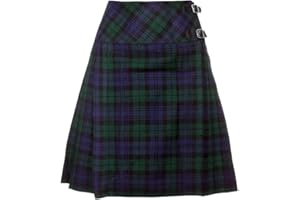 The Scotland Kilt Company Ladies 20” Knee Length Modern Pleated Kilt Skirt - Multi Tartan - Women's Adjustable Leather Buckle High Rise Kilt