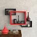 USHA Furniture Wall Mounted Shelf Set of 3 Floating Intersecting Storage Display Wall Shelves - (Red & Black) RS.1199.00