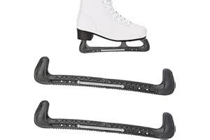 DELAESI Ice Skate Guards 1 Pair Ice Hockey Blade Guards Adjustable Ice Skate Blade Covers Sports Hard Skate Guards for Figure Skates (Black)