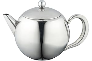 Café Olé Théière RT-050X Rondeo en Acier Inoxydable avec Panier infuseur 1500 ML