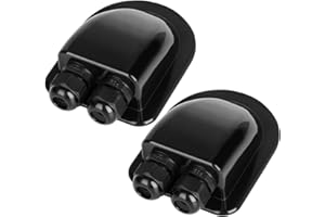 Restmo 2 Pezzi Passacavo Solare Impermeabile IP68 - Alloggiamento in ABS Resistente alle Intemperie con Doppia Entrata per Penetrazione Tetto, per Camper, Roulotte e Barche，Nero