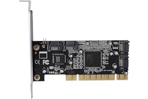 Fdit Tarjeta PCI a 4 Puertos SATA Raid Tarjeta controladora Raid Chipset Sil3114 Velocidad de transmisión de 1,5 Gbps, con Unidad de CD