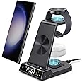 leQuiven Trådlös laddare för Samsung, 3-i-1 trådlös laddningsstation för Galaxy Z Fold 5/Z Flip 5/S23 Ultra/S23+, Samsung Wat