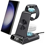 leQuiven Trådlös laddare för Samsung, 3-i-1 trådlös laddningsstation för Galaxy Z Fold 5/Z Flip 5/S23 Ultra/S23+, Samsung Wat