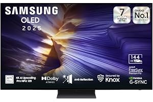 Samsung 65 Inch OLED TV, S90F, 4K, NQ4 AI Gen3 Processor, 4K AI Upscaling Pro, OLED HDR+, 144Hz, Smart TV, QA65S90FAEXSA (2025 - KSA Version)