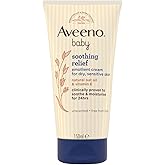 Aveeno Baby Soothing Relief Emollient Cream (1x 150ml), Unscented Baby Cream with Natural Oil & Vitamin E, Soothes and Moistu