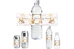 ANATTASOUL 30 Feuille D'Étiquettes pour Bouteilles d'eau avec Bären und Mond pour Bouteille d'eau Étiquettes de Bouteille d'eau Potable Fête