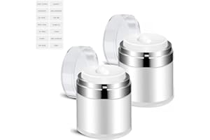 Luonaa Airless Pumpspender, 2 Stück 50ml Cremetiegel Vakuumflasche, Nachfüllbar Creme Pumpspender, Tragbarer Kosmetischer Behälter für Lotionen Cremes Reisen