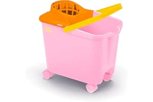 DIVINE GENIUS Happy Rainbow - Secchio per mocio con strizzatore e ruote girevoli, riciclato, 14L, sostenibile, ideale per la pulizia dei pavimenti e della casa.