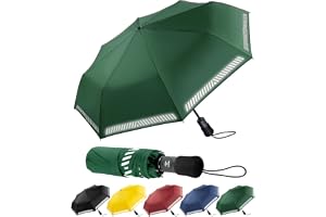 Chakipee paraply stormsäkert fickparaply med reflekterande ränder paraply kompakt resa vindtät automatisk upp och ner tak 8 s