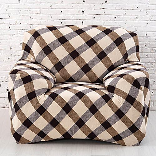 YUTIANHOME Floral Sofa Cover Stretch Fabric Couch Slipcover Settee Protector Easy Fit for 1 Seater, Checkered