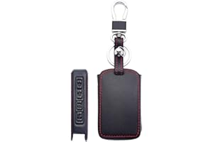 OTMIK Skórzany pokrowiec samochodowy Smart Key Protector Case Cover etui na klucze do Mazda 3, Alexa CX30, CX-30, CX-5, CX5, CX3, CX-3, CX8, CX-8, CX9, CX-9, Key Shell akcesoria (4 przyciski)