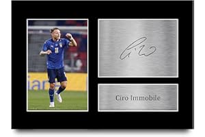 HWC Trading A4 Ciro Immobile Italy Regali Stampati Autografo Firmato Foto Per Gli Appassionati Di Calcio E Sostenitori