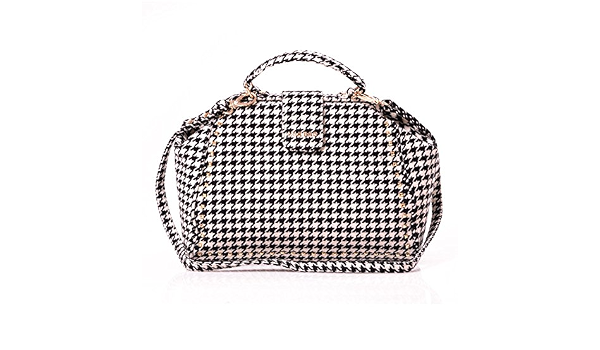 HAPPINESS Mia Bag Doctor Pied De Poule Bianco Nero : Amazon.it: Scarpe e  borse