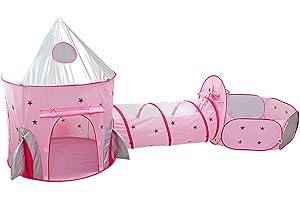 HI SUYI Kids Play Tent and Tunnel 3 in 1 Pop Up Tent Toddlers Crawl Tunnel Playhouse Ball Pit Folding Tent with Zipper Storage Bag Baby Toy Gifts for Children Girls Boys Indoor and Outdoor Use(Space world)