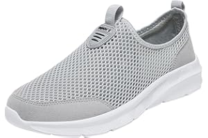 UNOSHENG Herren Laufschuhe - Mesh-Sneaker mit Klettverschluss für Männer, einfarbig und weicher Boden - Leichtgewichtige, atmungsaktive Sportschuhe für lässige Mode, Trekking und touristische Aktivitäten