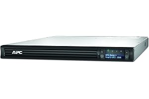 APC by Schneider Electric Smart-UPS SMT - Uninterruptible Power Supply 1500VA Rackmount 1U - SMT1500RMI1U - Line Interactive, AVR, LCD Panel, 4 Outlets IEC-C13, Shutdown Software