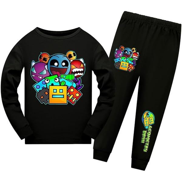 Pyjama Halloween Manches Longues Pour Enfants - Taille 4 à 12 Ans - Tissu Doux Polyester/élasthanne - Design Gamer Terrifiant