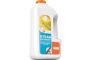 Vax Steam Detergent 1L Steam Cleaner Detergent, Hard Floor Cleaner Solution, Citrus Burst Scent, Remove 99.9 percent of Bacteria, 1-9-132666, White