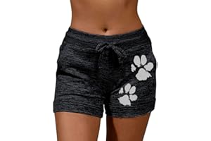 MUYOGRT Shorts Damen Sportshorts Sommer Kurze Sporthose Stoffhose Stretch Swesthose Leichte Sommerhose Luftige Jogginghose für Freizeit Fitness Shorts