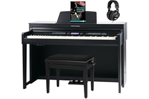Classic Cantabile DP-A 610 E-Piano Set (88 Tasten Hammer-Mechanik, 1200 Voices und 38 DSP Effekte, Bluetooth-Streaming, Begleitfunktionen mit 270 Styles, inkl. Bank, Kopfhörer & Schule) Schwarz matt