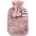 VIROSA Hot Water Bottle with Premium Cozy Fluffy Cover | Large 2L Capacity | Best for Relief from Back, Neck, and Leg Muscle Pain and Cramps (Plum)