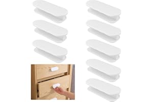 Maxentico 8 pezzi Maniglie per Mobili, Maniglia Della Porta Del Balcone, Maniglione per Porte e Finestre Autoadesive in Plastica, per Cassetti, Armadi, Camera da Letto, Porta Scorrevole etc, (bianco)