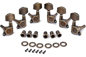 Alnicov Guitar Machine Heads Saiten-Tuning Pegs Tuner 3R3L für Akustik- oder E-Gitarren-Bronze