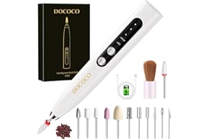 DOCOCO Fresa per Unghie 35000 RPM, Lima Elettrica per Unghie Professionale 15 in 1, Senza Fili Ricaricabile Portatile, Velocità Regolabile, Elettrico Manicure e Pedicure Rimozione Gel Casa e Salon