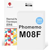 Phomemo 100Pcs Thermopapier A4 für M08F M834 M832D Mobiler Drucker | Hoher Kontrast langlebig | Kompatibel mit TATTMUSE A285M