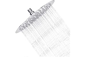 Shower Head, sinzau 10 Inch Round Rain Showerhead, 304 Stainless Steel, Ultra-Thin Design-Best Pressure Boosting