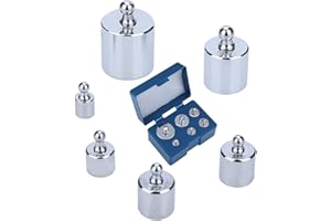 Szaerfa 6PCS Calibration Weight Set 5g 10g 20g 50g 100g Precise Chrome Plated Calibration Weights for Digital Scale with Storage Box and Tweezers