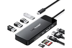 Lemorele USB C Hub -Docking Station 10 in 1, USB C Adapter mit 4K HDMI, 3 USB-A 3.0, 100W PD, USB-C-Daten Port 3.0/2.0, SD/TF, Docking Station USB C für MacBook Air/Pro,iPad, Windows,Switch,Chromecast