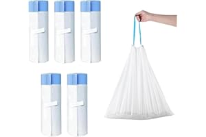 RMAN 100 Pcs Cat Litter Tray Liners with Drawstring 55 x 30cm Large Cat Litter Bags for Self Cleaning Cat Litter Tray, Scratch Resistant, Leak Proof and Heavy Duty - 5 Pack