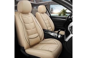 maiqiken Funda de asiento de coche para Land Cruiser 2010-2018, juego completo de 2 asientos, para todo tipo de climas, funda de asiento de piel beige